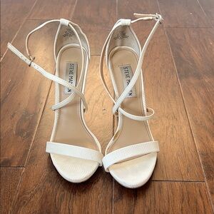 Steve Madden White Strappy Heels
